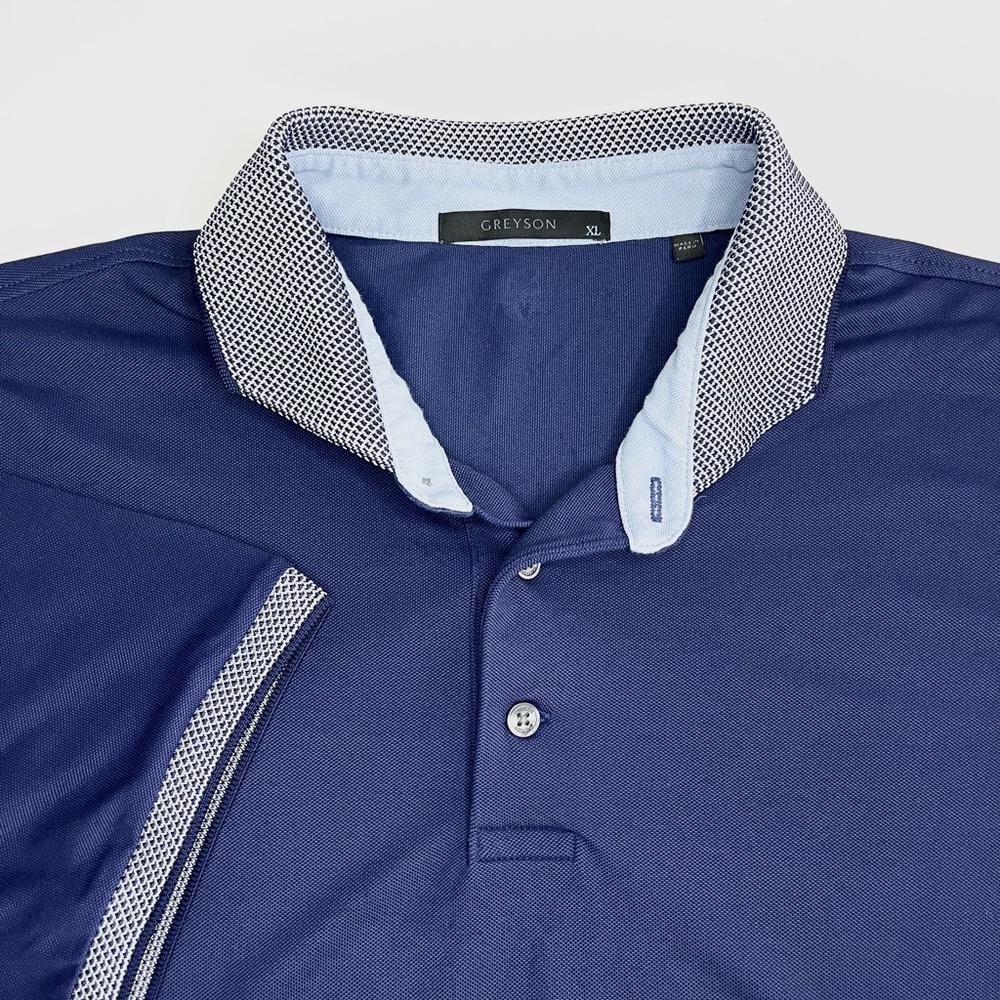 Greyson Shirt Mens Size XL Blue Stretch Short Sleeve Golf Polo Performance